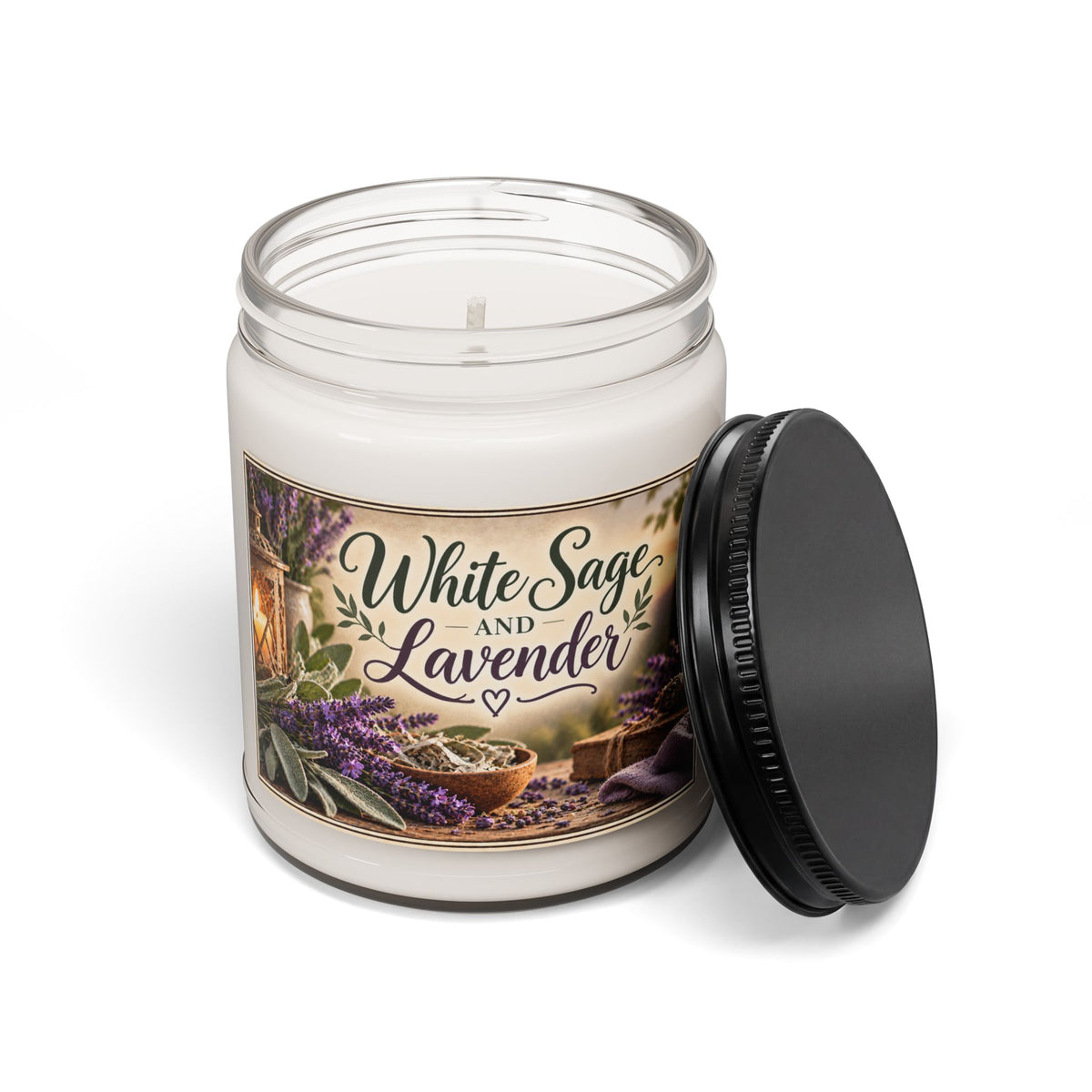 White Sage and Lavender Scented Soy Candle