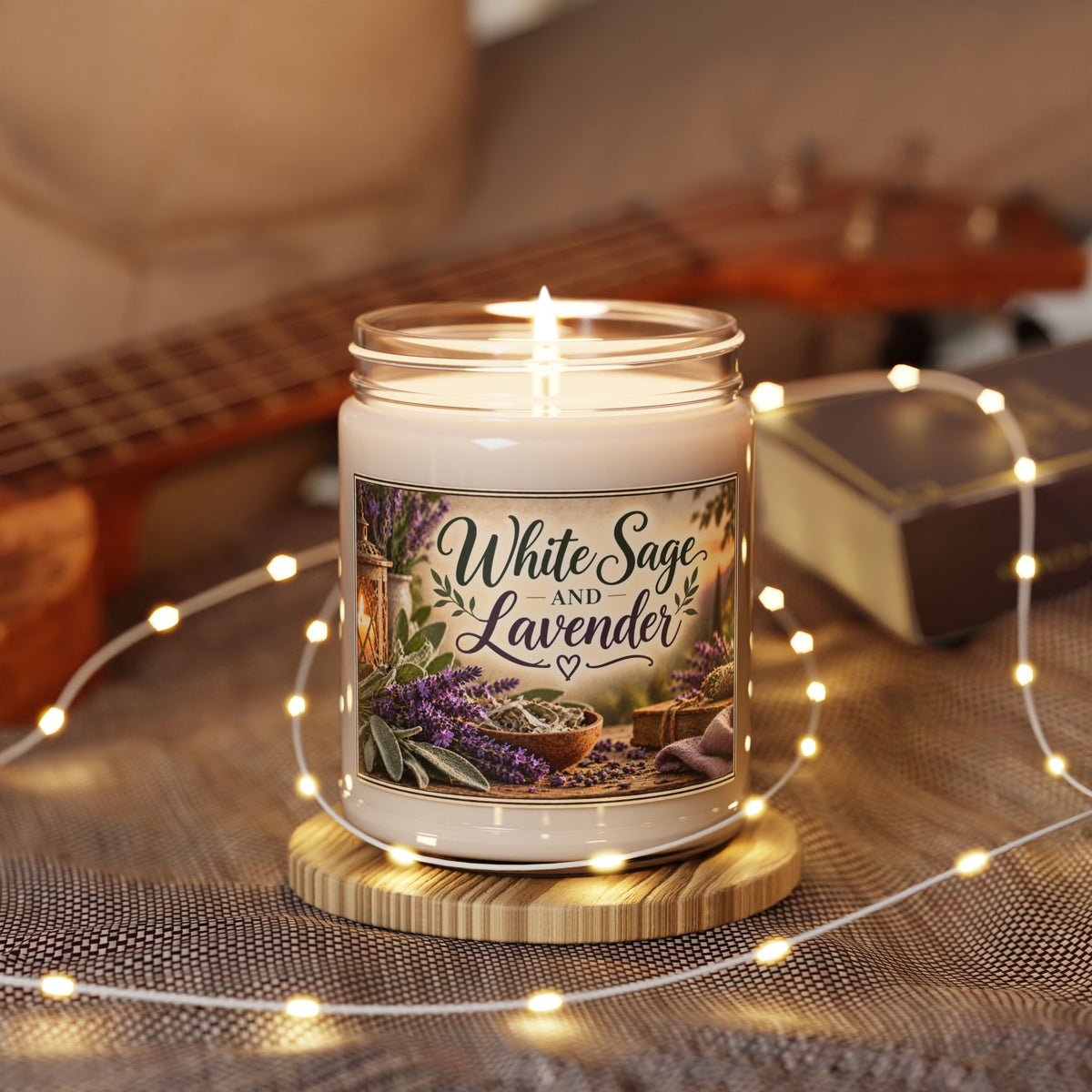 White Sage and Lavender Scented Soy Candle