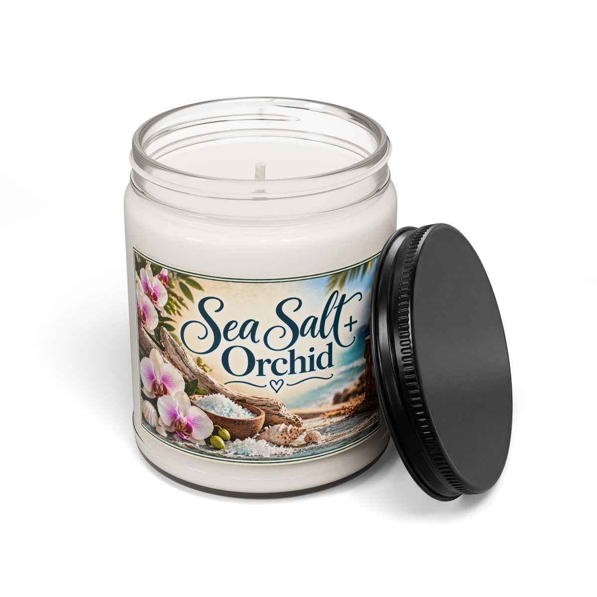 Sea Salt + Orchid Scented Soy Candle