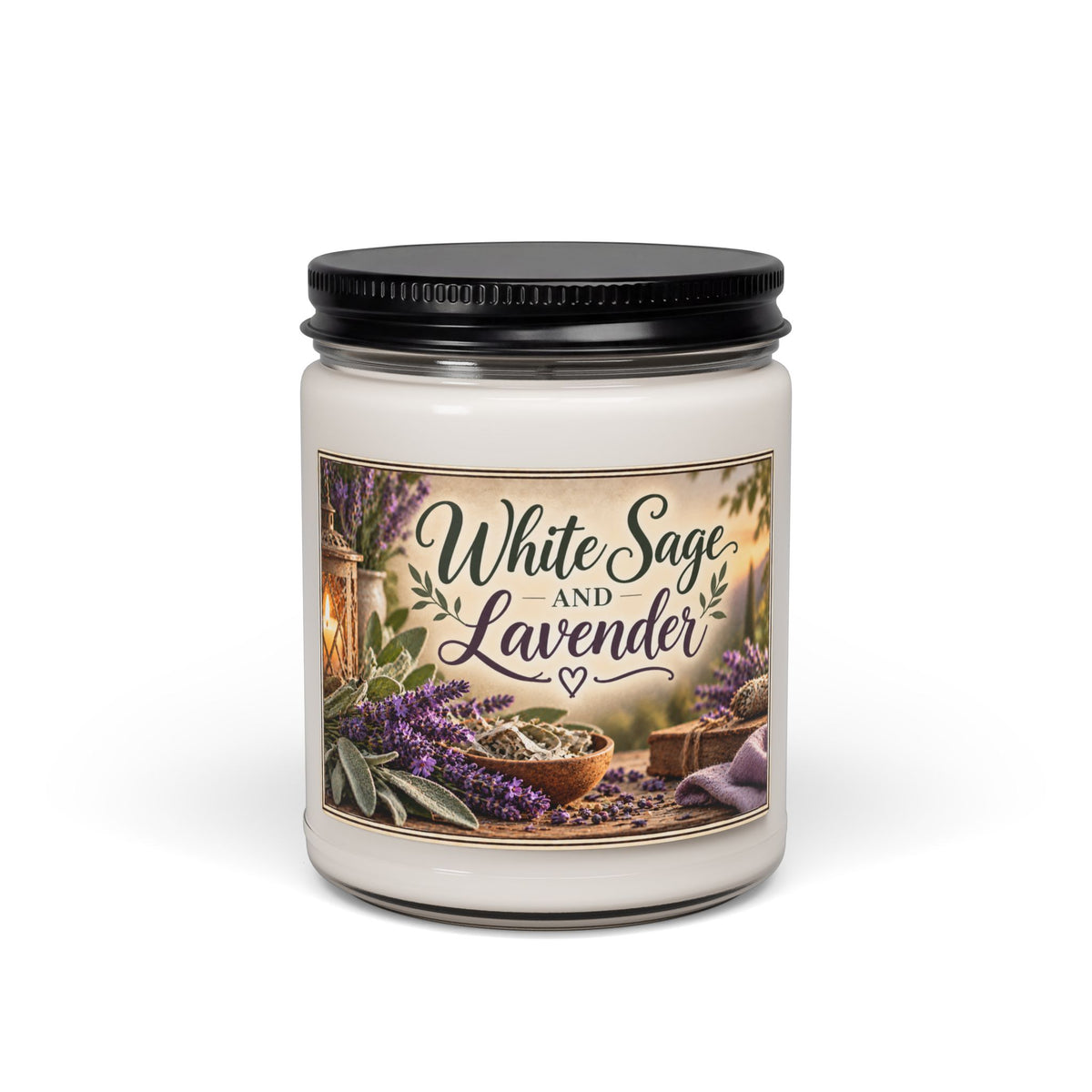 White Sage and Lavender Scented Soy Candle
