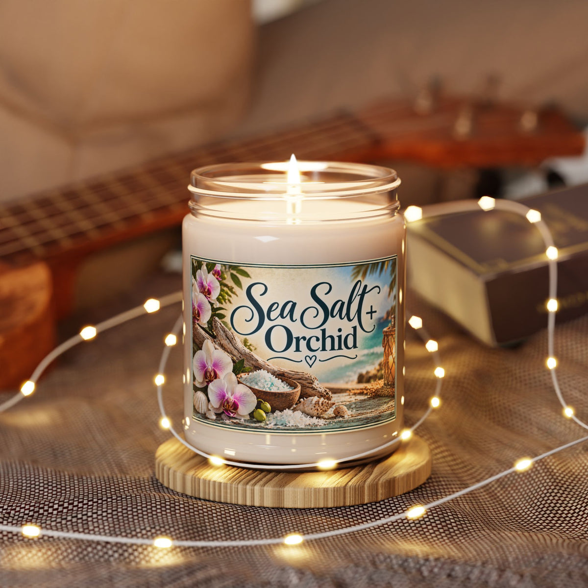 Sea Salt + Orchid Scented Soy Candle